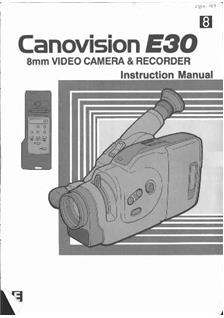 Canon E 30 manual. Camera Instructions.